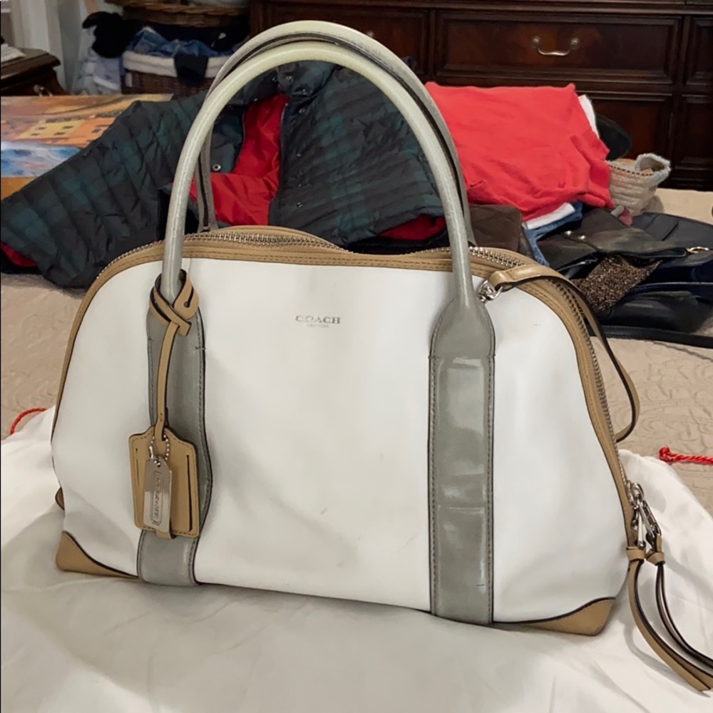 Coach White Leather Handbag